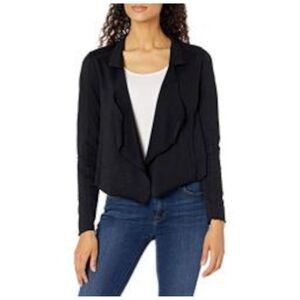 WILLIAM RAST Womens Black Textured Long Sleeve Front Tie Jacket Jacket XL